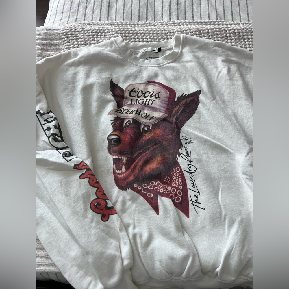 The Laundry Room Coors Light Beer Wolf Graphic Sweatshirt